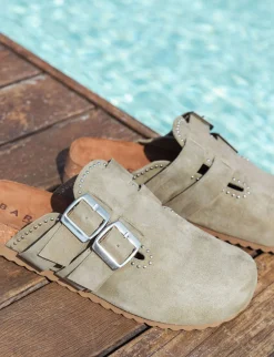 Sabot tacco 1cm camoscio Donna Sabot