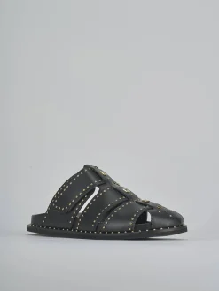 Hot Sabot tacco 1cm pelle Donna Sabot