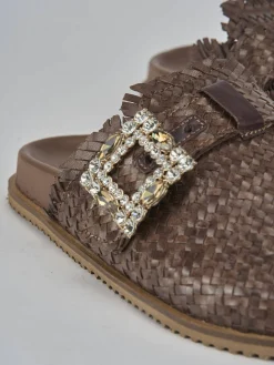 Sabot tacco 1cm pelle testa Donna Sabot