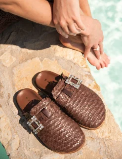 Sabot tacco 1cm pelle testa Donna Sabot