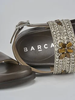 Clearance Sandali pelle testa Donna Sandali Tacco Basso