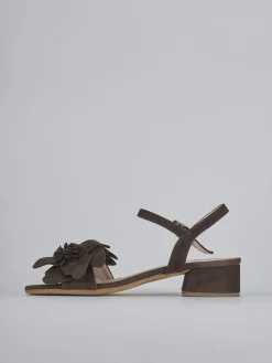 Outlet Sandali tacco 3cm camoscio testa Donna Sandali Tacco Basso