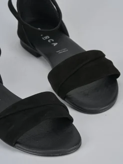 Clearance Sandali tacco 1cm camoscio Donna Sandali Tacco Basso