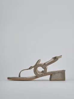 Clearance Sandali tacco 3cm camoscio Donna Sandali Tacco Basso