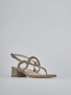 Clearance Sandali tacco 3cm camoscio Donna Sandali Tacco Basso