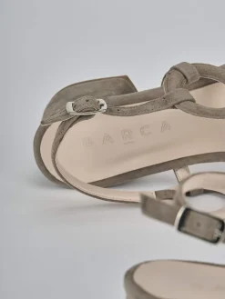 Clearance Sandali tacco 3cm camoscio Donna Sandali Tacco Basso