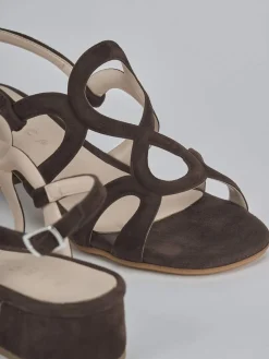 Hot Sandali tacco 3cm camoscio testa Donna Sandali Tacco Basso