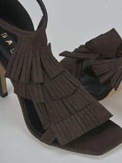 New Sandali tacco 10cm camoscio testa Donna Sandali Tacco Alto