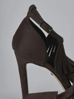 New Sandali tacco 10cm camoscio testa Donna Sandali Tacco Alto