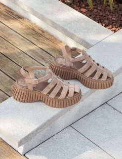 Best Sandali tacco 4cm camoscio Donna Sandali Tacco Basso