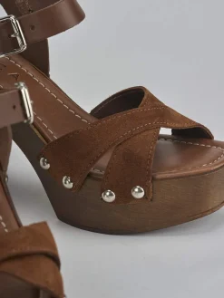 New Sandali tacco 10cm camoscio Donna Sandali Tacco Alto