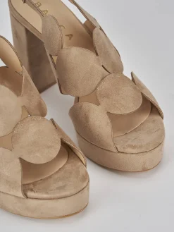 Sale Sandali tacco 9cm camoscio Donna Sandali Tacco Alto