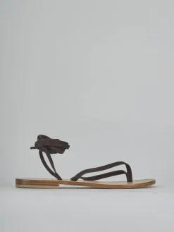 Clearance Sandali tacco 1cm camoscio testa Donna Sandali Tacco Basso