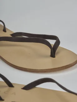 Clearance Sandali tacco 1cm camoscio testa Donna Sandali Tacco Basso