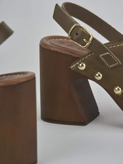 Discount Sandali tacco 9cm camoscio Donna Sandali Tacco Alto