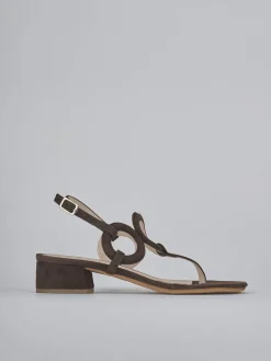 Outlet Sandali tacco 3cm camoscio testa Donna Sandali Tacco Basso