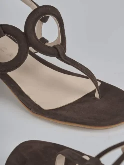 Outlet Sandali tacco 3cm camoscio testa Donna Sandali Tacco Basso