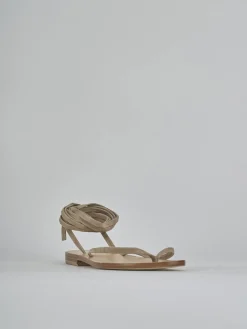 Sandali tacco 1cm camoscio Donna Sandali Tacco Basso