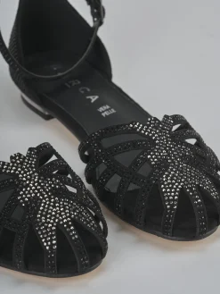 New Sandali tacco 2cm camoscio sostenible Donna Sandali Tacco Basso