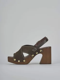 Outlet Sandali tacco 9cm camoscio testa Donna Sandali Tacco Alto