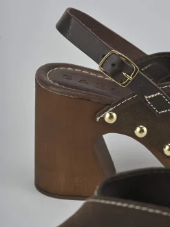 Outlet Sandali tacco 9cm camoscio testa Donna Sandali Tacco Alto