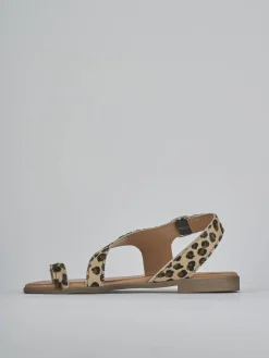 New Sandali tacco 1cm cavallino Donna Sandali Tacco Basso