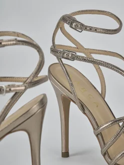 Outlet Sandali tacco 10cm laminato Donna Sandali Tacco Alto