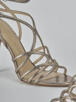 Outlet Sandali tacco 10cm laminato Donna Sandali Tacco Alto