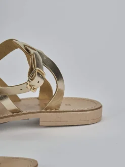 Discount Sandali tacco 1cm laminato Donna Sandali Tacco Basso