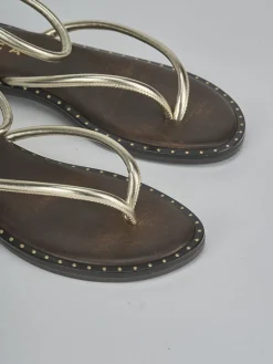 Discount Sandali tacco 1cm laminato Donna Sandali Tacco Basso