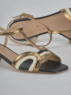 Sale Sandali tacco 4cm laminato Donna Sandali Tacco Basso