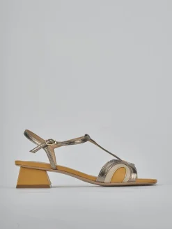 Outlet Sandali tacco 4cm laminato Donna Sandali Tacco Basso