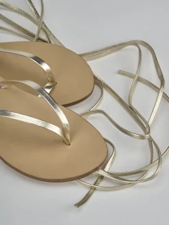 Outlet Sandali tacco 1cm laminato Donna Sandali Tacco Basso