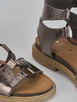 Hot Sandali tacco 1cm pelle Donna Sandali Tacco Basso