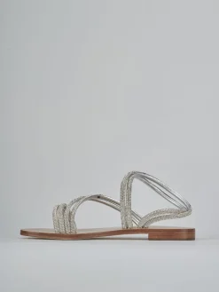 New Sandali tacco 1cm pelle Donna Sandali Tacco Basso