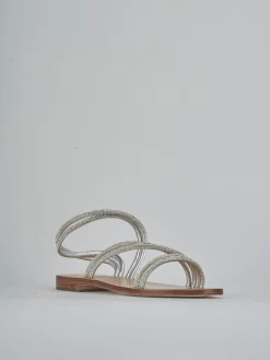 New Sandali tacco 1cm pelle Donna Sandali Tacco Basso