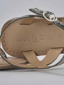 Sandali tacco 1cm pelle Donna Sandali Tacco Basso