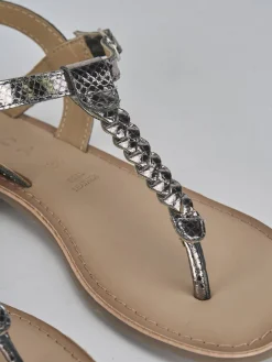 Sandali tacco 1cm pelle Donna Sandali Tacco Basso