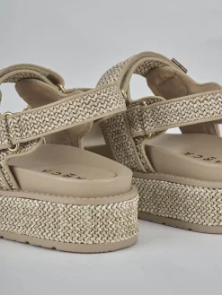 Outlet Sandali tacco 1cm pelle Donna Sandali Tacco Basso