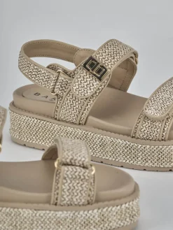 Outlet Sandali tacco 1cm pelle Donna Sandali Tacco Basso