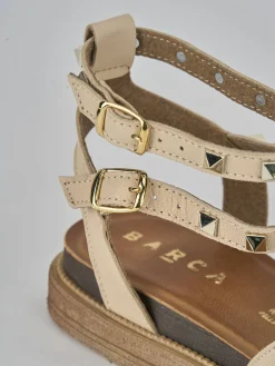 Outlet Sandali tacco 2cm pelle Donna Sandali Tacco Basso