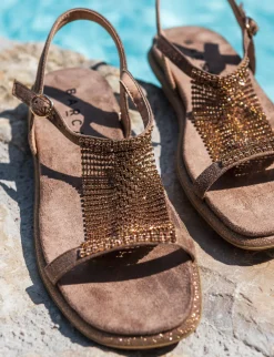 Sandali tacco 1cm pelle Donna Sandali Tacco Basso