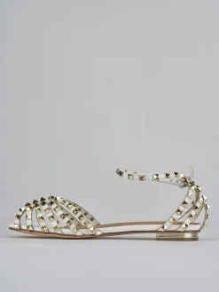 Outlet Sandali tacco 1cm pelle Donna Sandali Tacco Basso