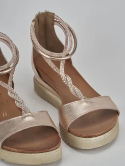 New Sandali tacco 3cm pelle Donna Sandali Tacco Basso