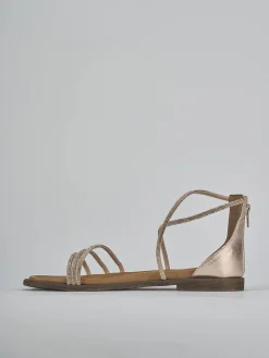 Hot Sandali tacco 1cm pelle Donna Sandali Tacco Basso