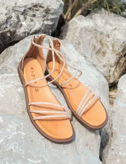 Hot Sandali tacco 1cm pelle Donna Sandali Tacco Basso