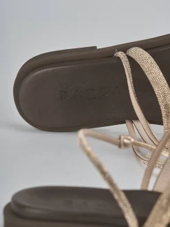 Discount Sandali tacco 1cm pelle Donna Sandali Tacco Basso