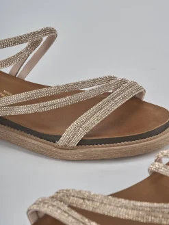 New Sandali tacco 2cm pelle Donna Sandali Tacco Basso