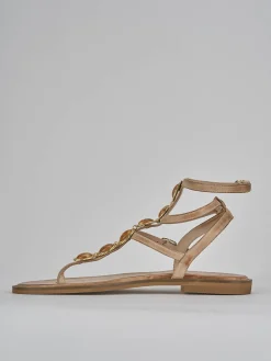 Clearance Sandali tacco 1cm pelle Donna Sandali Tacco Basso