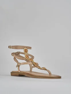 Clearance Sandali tacco 1cm pelle Donna Sandali Tacco Basso